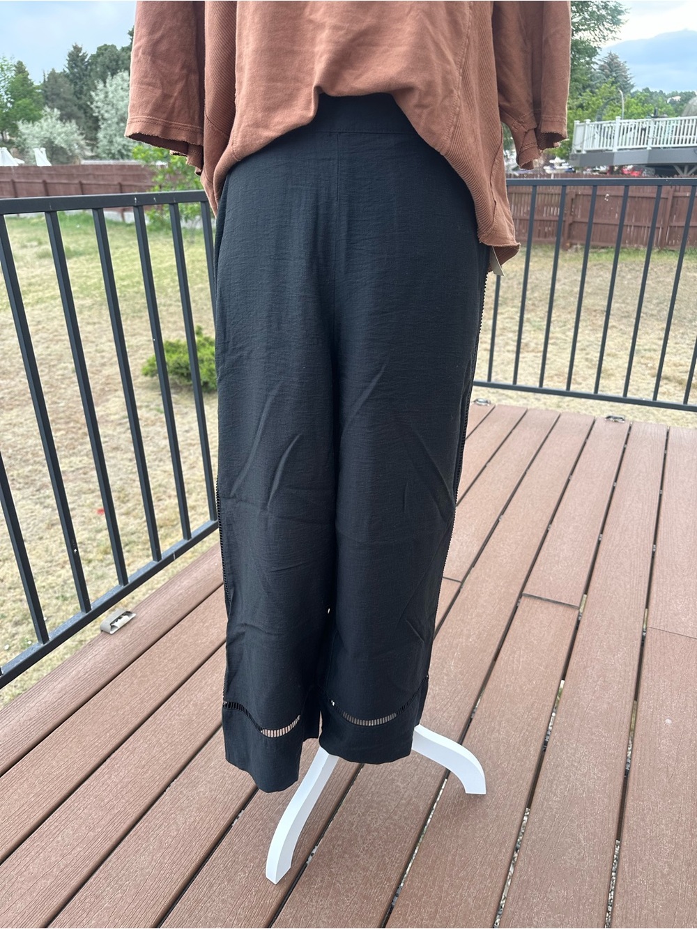 a new day Black Wide Leg Cropped Pants